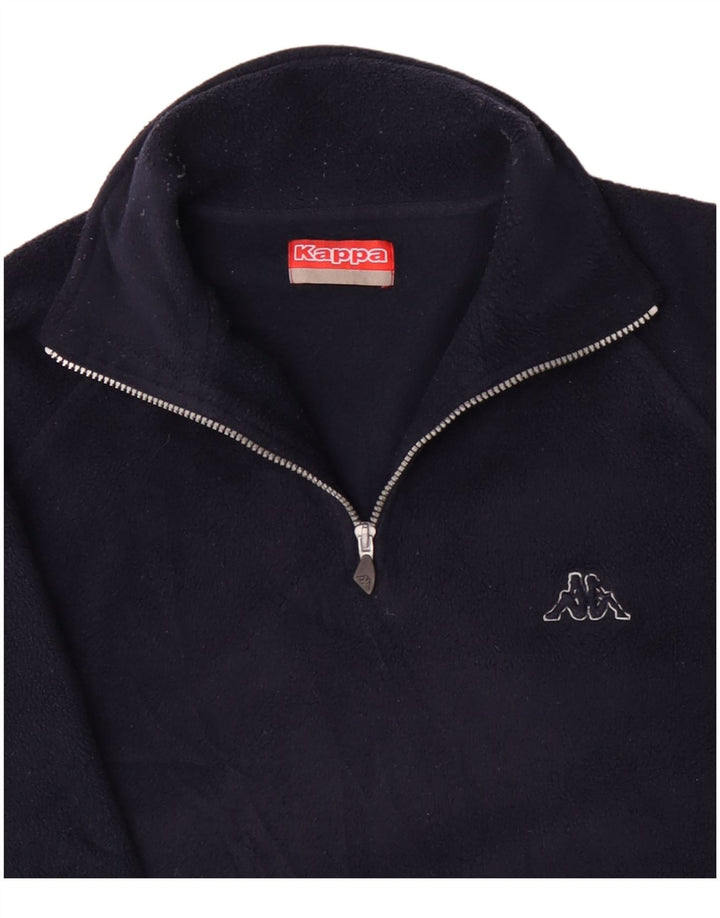 Kappa herre lynlås hals fleece jumper stor marineblå polyester