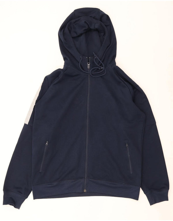 Nike Hættetrøje med lynlås til mænd Large Navy Blue Colourblock Polyester
