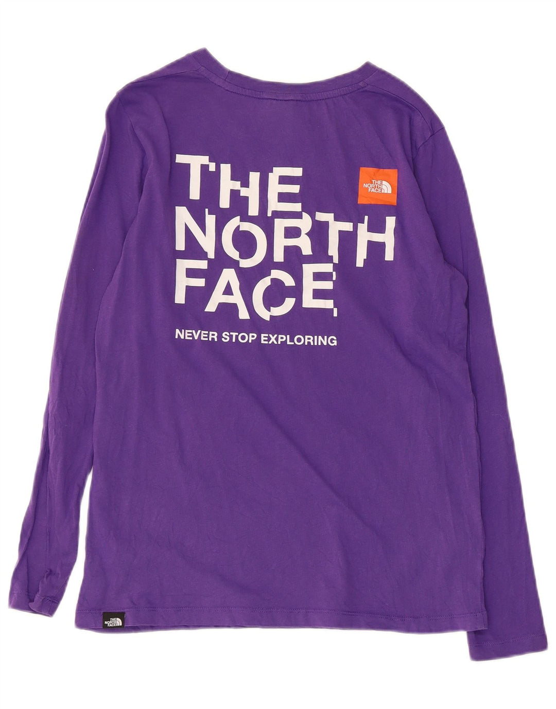 THE NORTH FACE Dame grafisk top Langærmet UK 10 Lille lilla bomuld