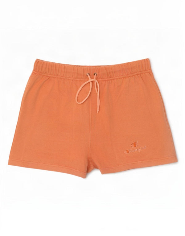 Champion Womens Sports Shorts UK 14 Medium Orange Bomuld