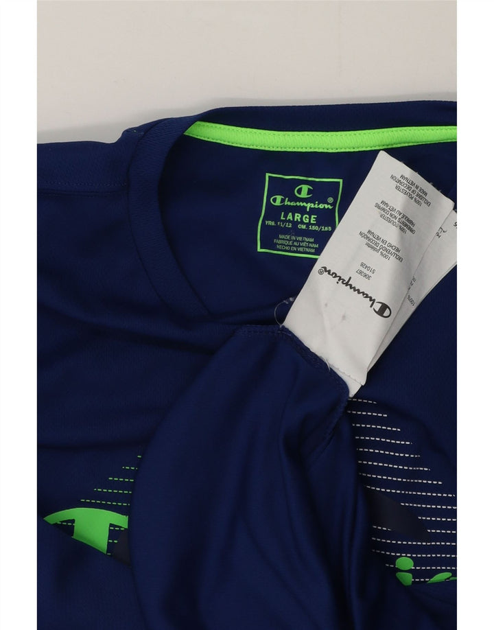 Champion Boys Grafisk T-Shirt Top 11-12 År Stor Blå Polyester