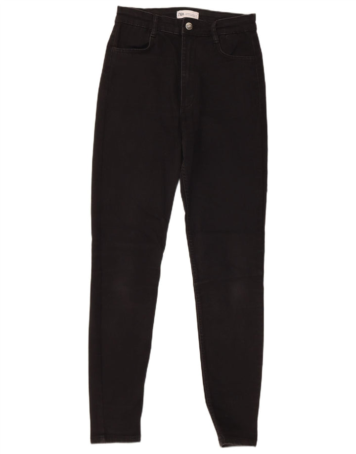 ZARA Dame Skinny Jeans EU 38 Small W28 L28 Sort Bomuld