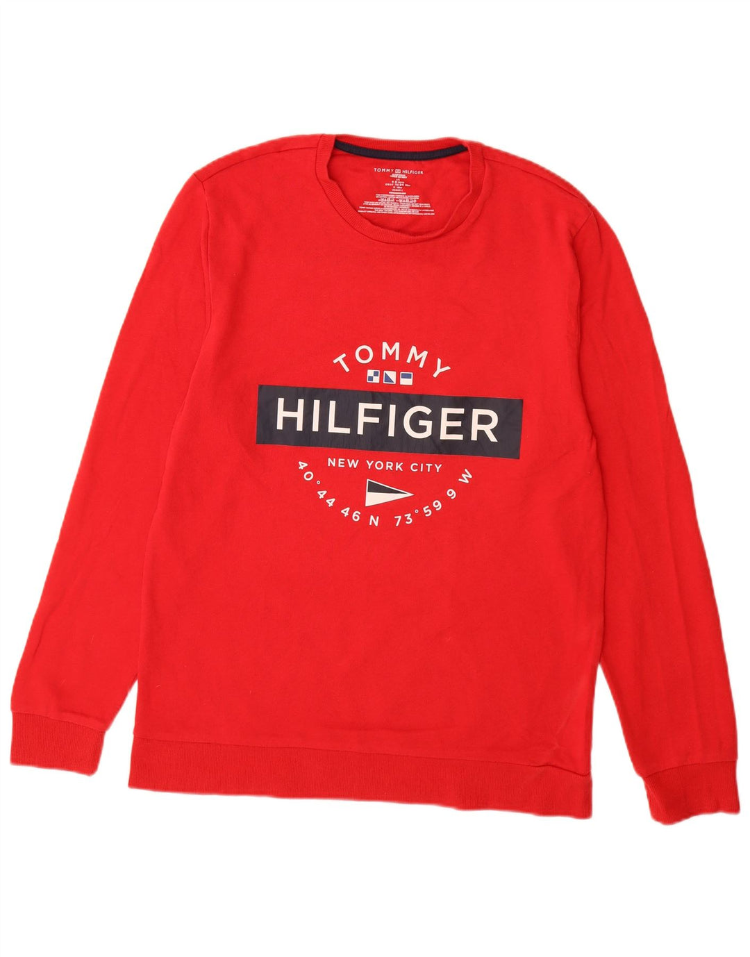 TOMMY HILFIGER Grafisk sweatshirt til mænd, stor rød bomuld