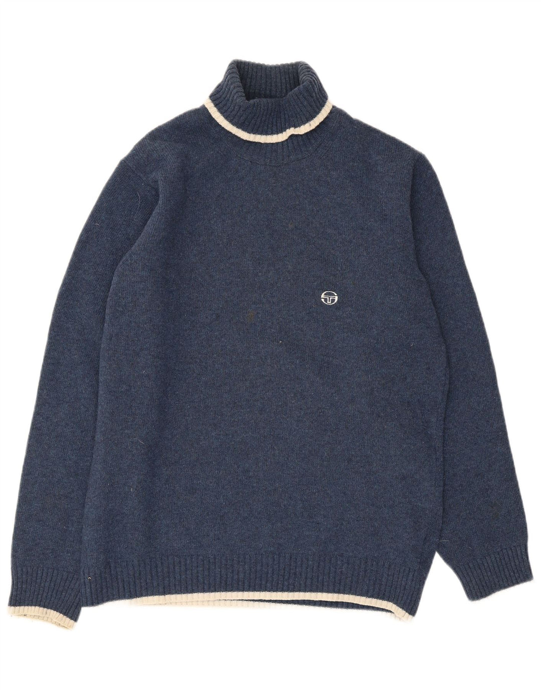 Sergio Tacchini Herre rullehals sweater Stor marineblå uld