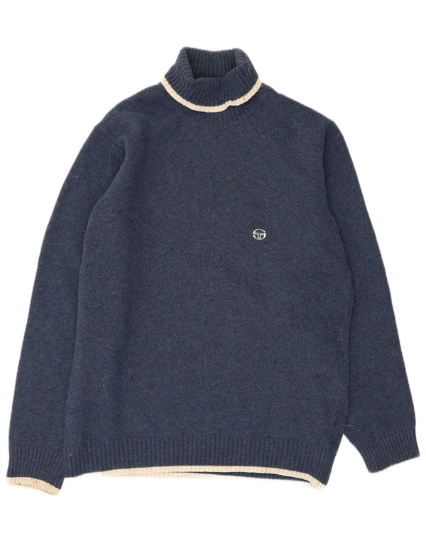 Sergio Tacchini Herre rullehals sweater Stor marineblå uld