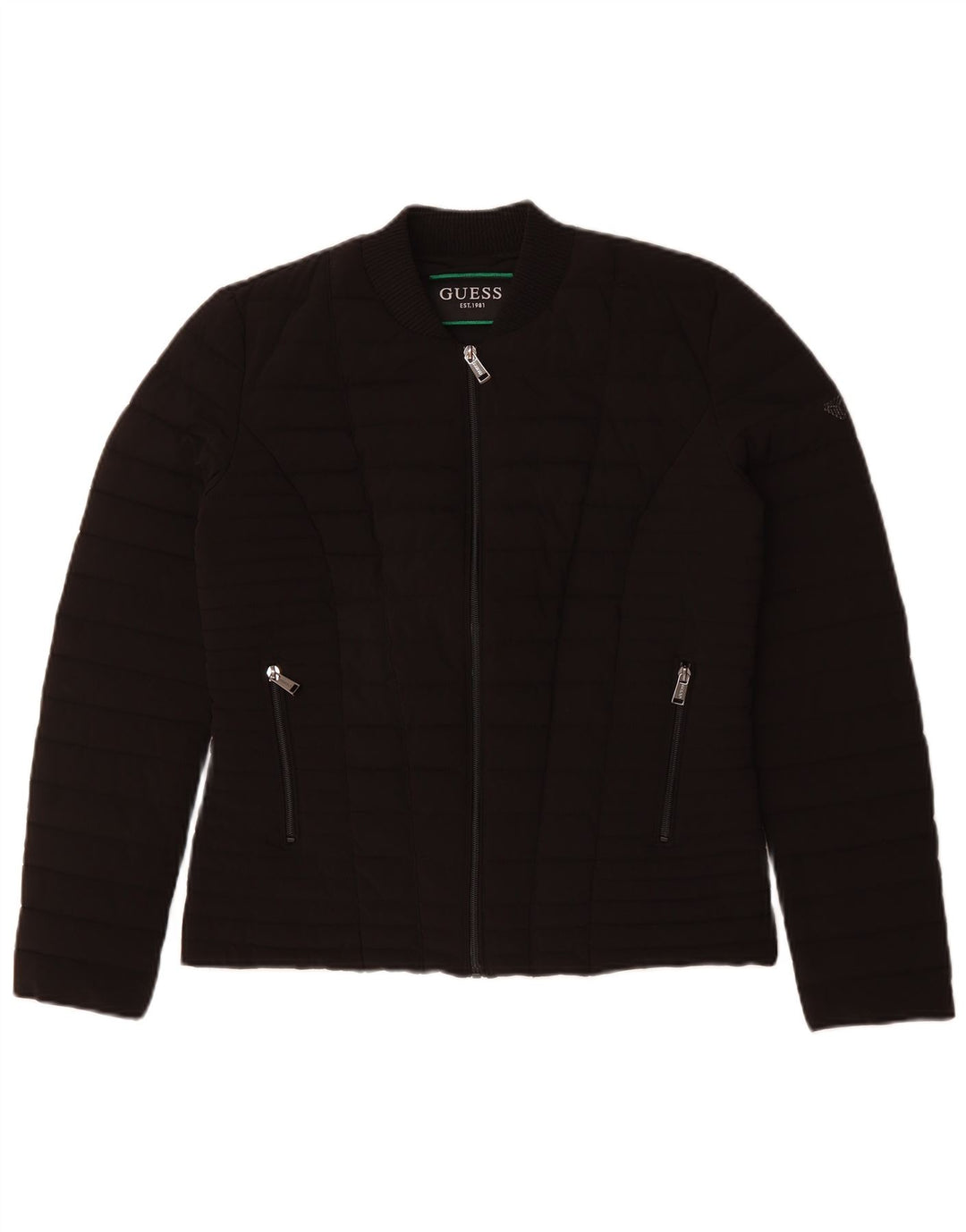 Guess Polstret jakke til kvinder UK 12 Medium Sort Polyester