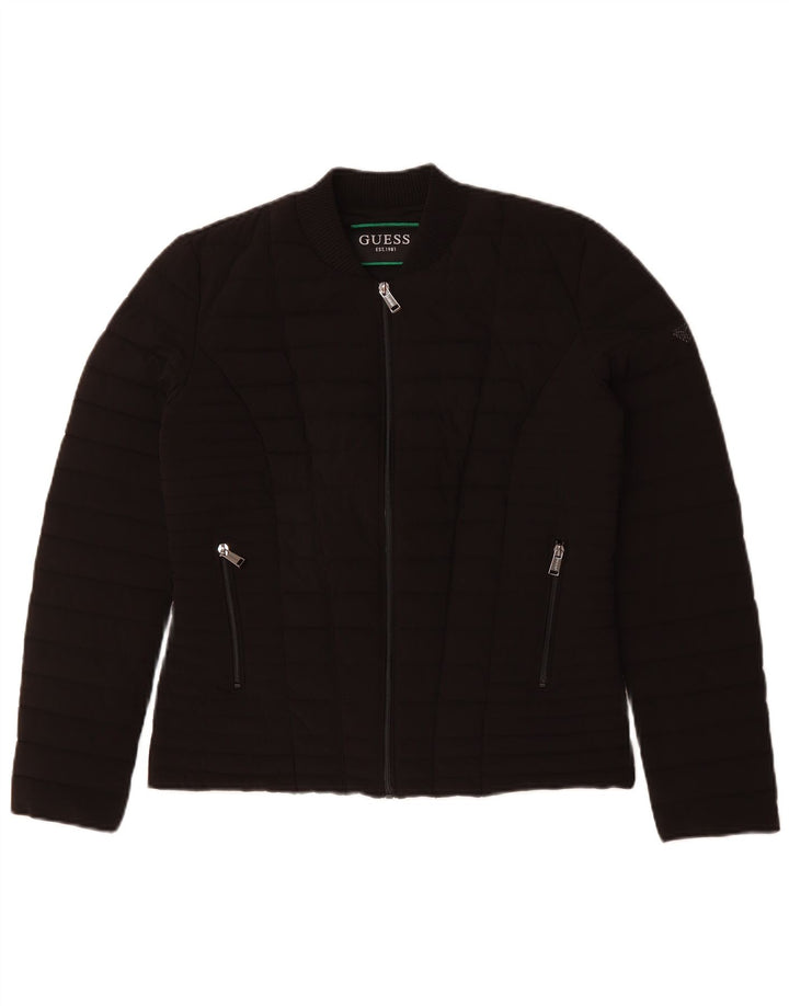 Guess Polstret jakke til kvinder UK 12 Medium Sort Polyester