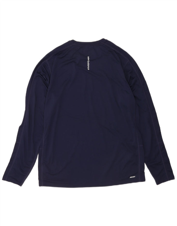 New Balance Herre grafisk top langærmet stor marineblå polyester