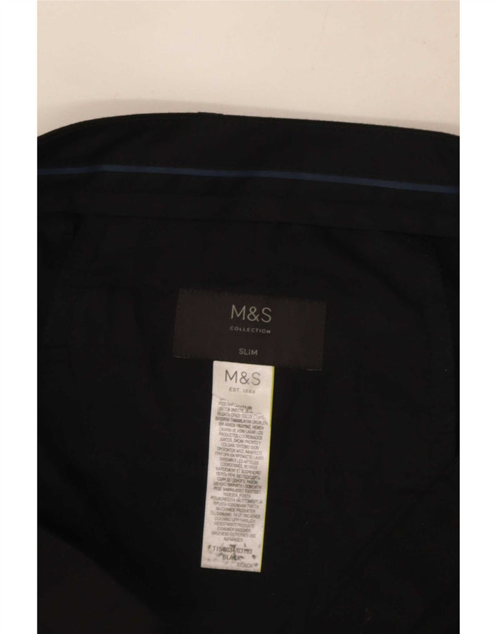 Marks & Spencer Herre Slim Fit Suit Bukser W34 L32 Sort