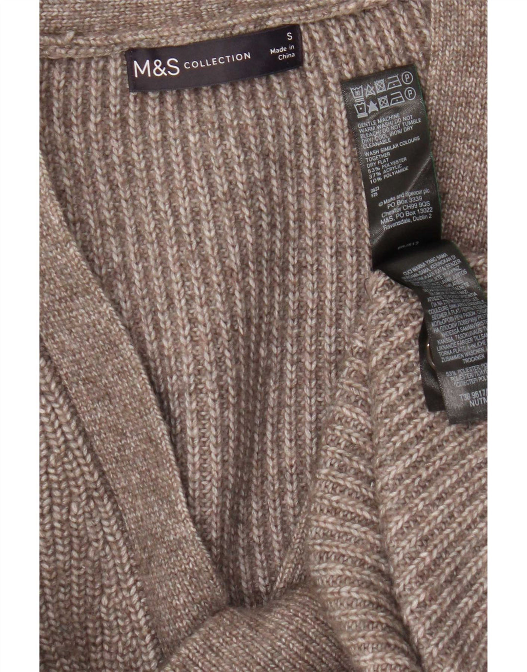 Marks & Spencer Dame Oversized Cardigan Sweater UK 10 Lille Brun