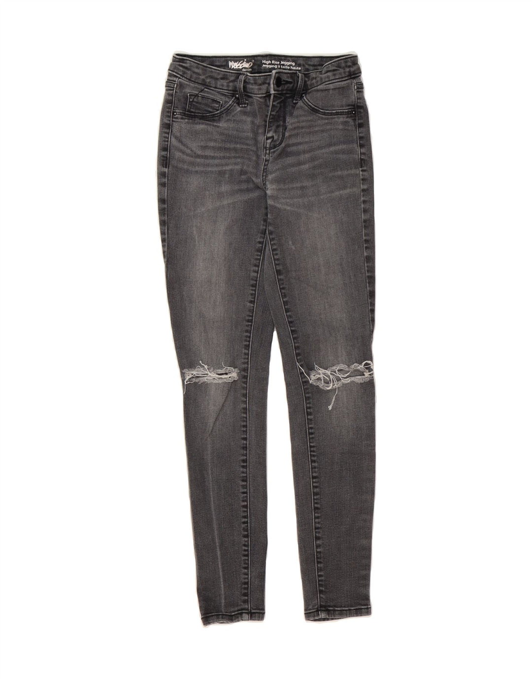 MOSSIMO Womens Distressed High Rise Jegging Jeans US 00 2XS W24 L27 Grey Vintage Mossimo and Second-Hand Mossimo from Messina Hembry 