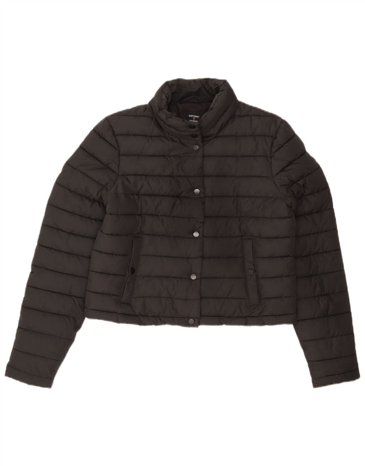 Superdry Womens Crop Polstret jakke UK 8 Lille sort polyester