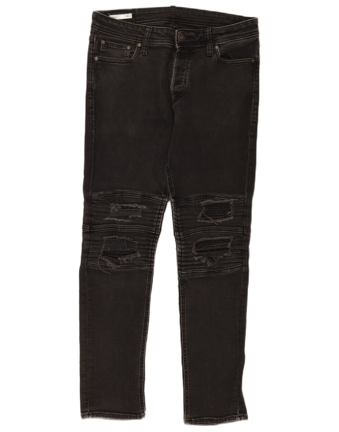 Jack & Jones Herre GLENN Distressed Slim Jeans W30 L30 Sort Bomuld