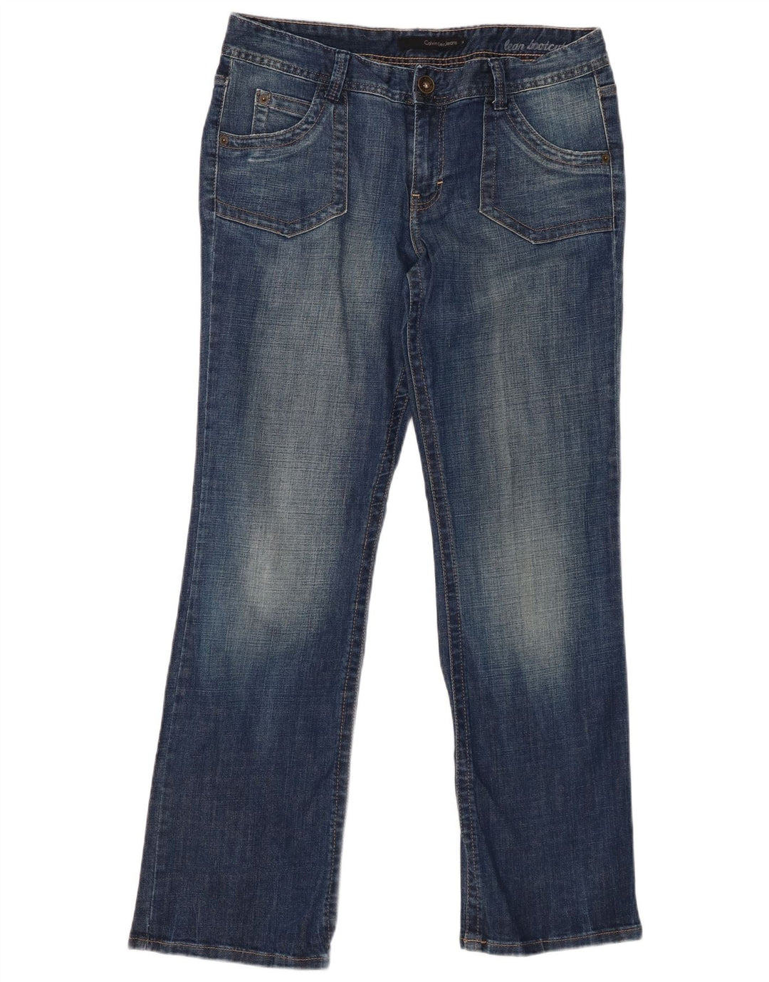 CALVIN KLEIN Dame Bootcut Jeans US 14 XL W34 L31 Blå Bomuld