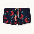 Fat Face Dame Badeshorts UK 12 Medium Navy Blue Floral Polyester