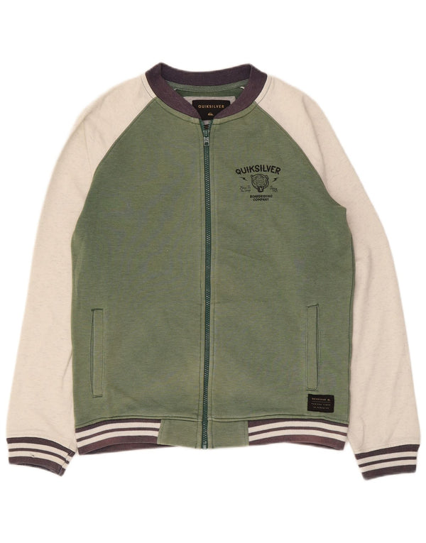 Quiksilver Boys Tracksuit Topjakke 13-14 år XL Grøn Colourblock