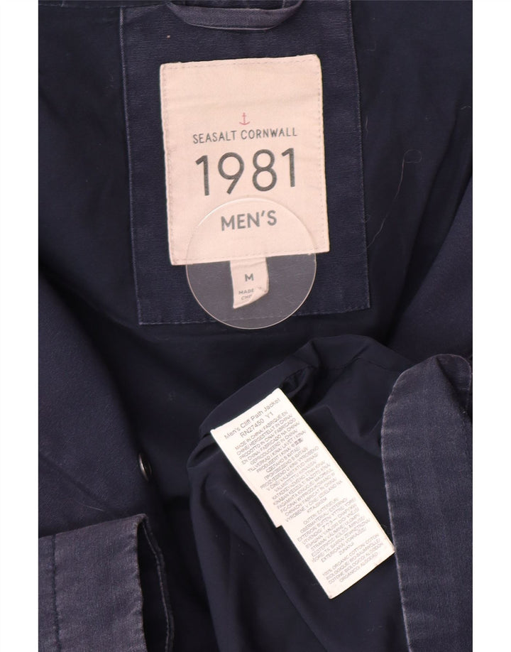 Seasalt Cornwall Herre Hooded Utility Jacket UK 38 Medium Navy Blue Cotton