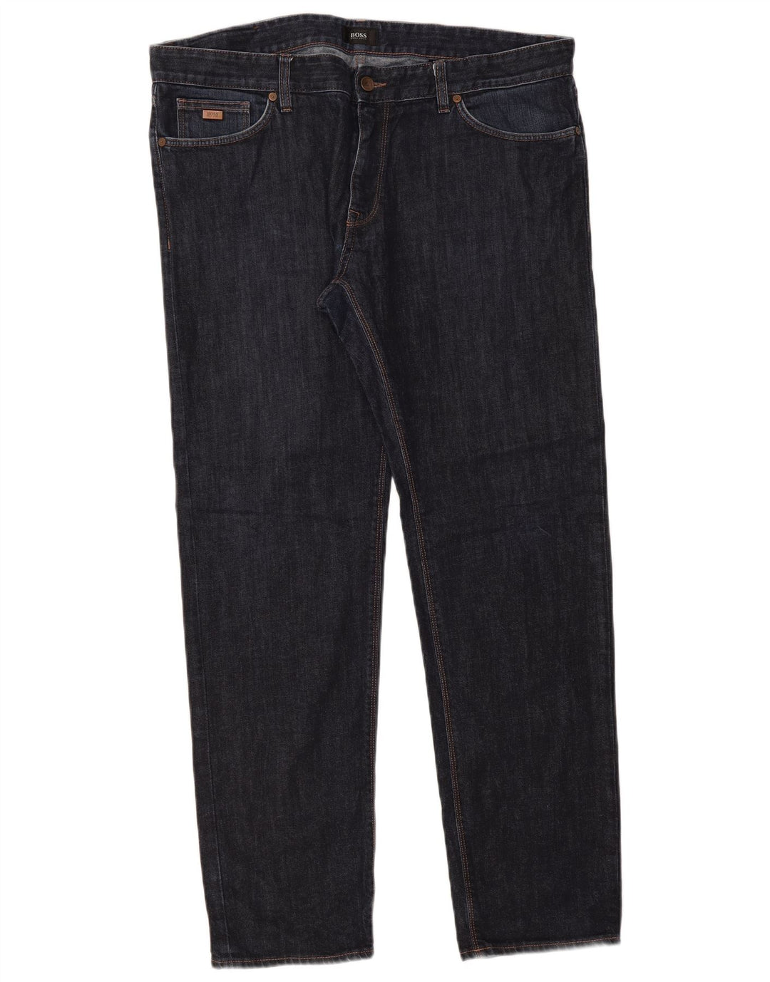 Hugo Boss Straight Jeans til mænd W38 L32 Marineblå bomuld