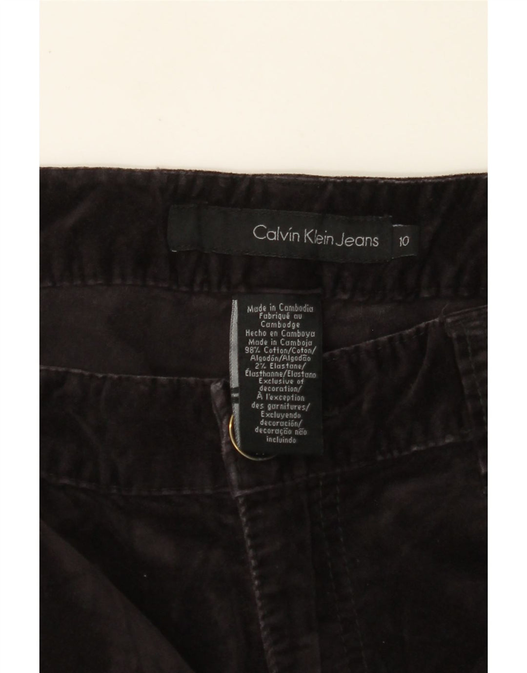 Calvin Klein Dame Casual Bukser US 10 Medium W30 L29 Sort Bomuld