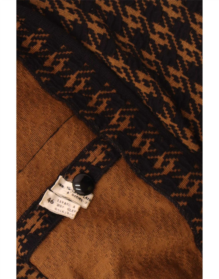 Vintage cardigan sweater til kvinder IT 46, stor brun uld