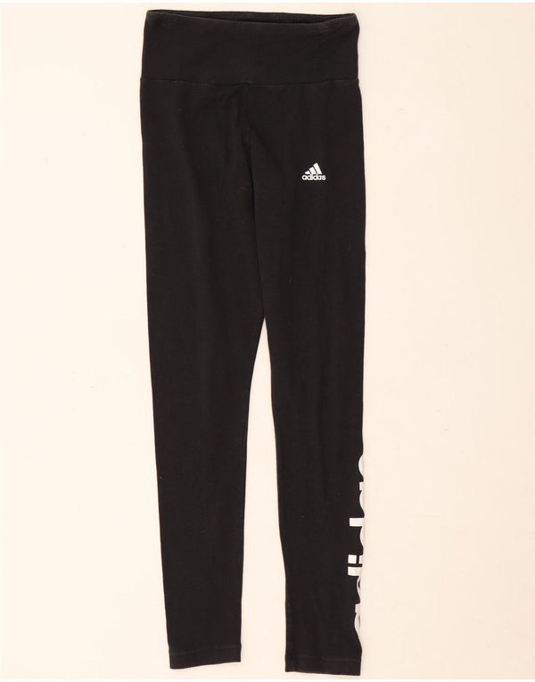 Adidas Grafiske Leggings til kvinder UK 4/6 XS Sort bomuld