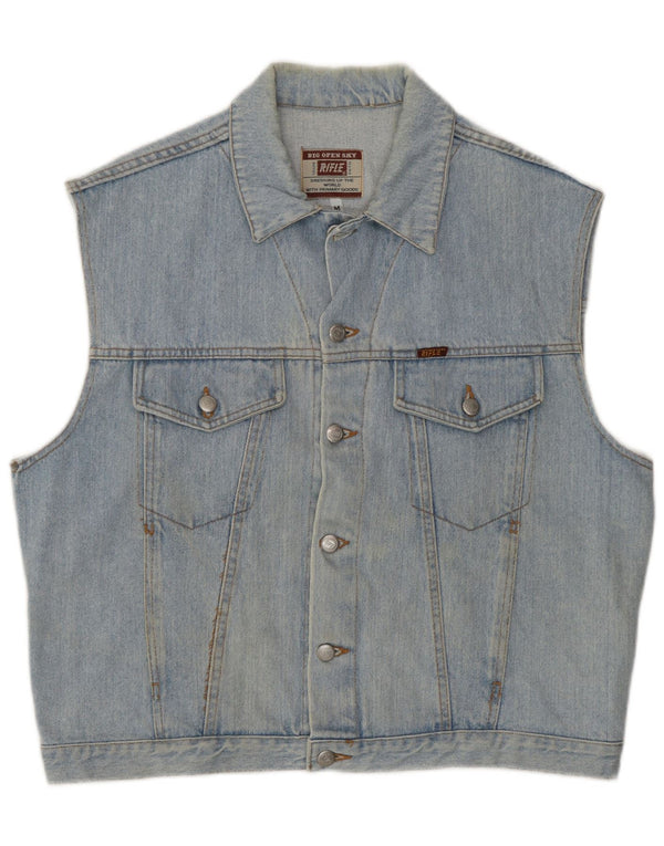 Rifle Herre Denim Gilet UK 38 Medium Blue Cotton