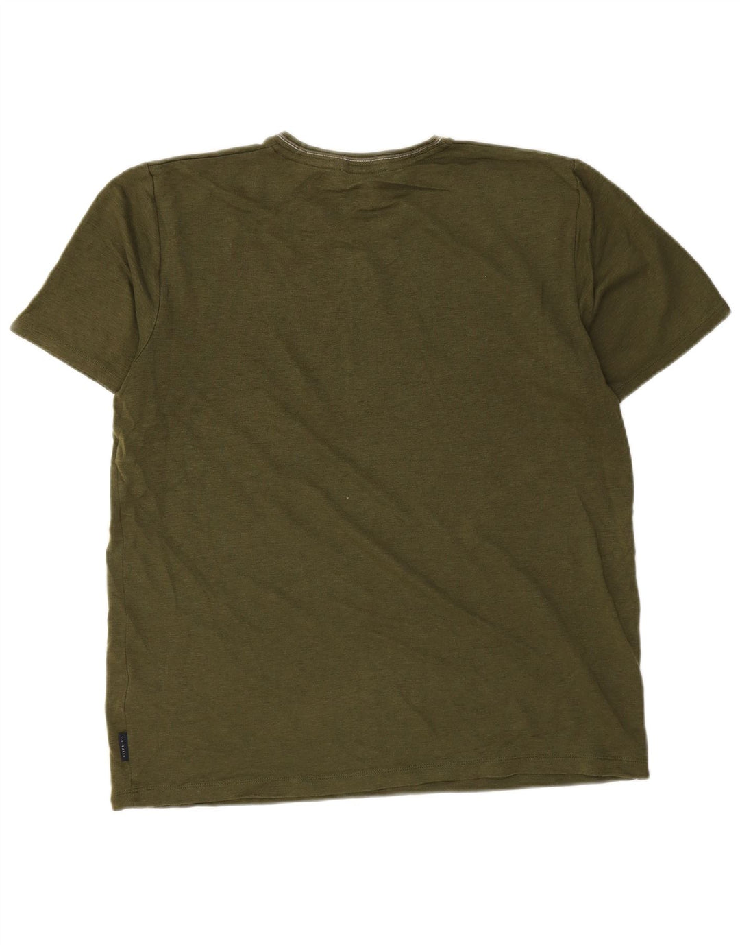 Ted Baker Herre T-Shirt Top Størrelse 4 Stor Khaki Bomuld