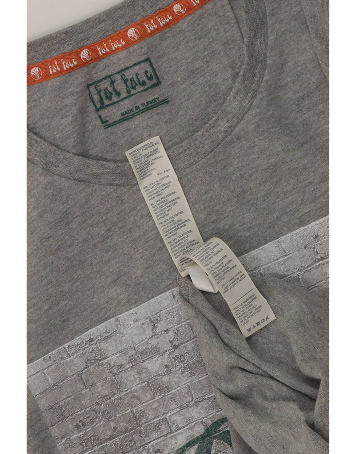 Fat Face Herre Grafisk T-Shirt Top Stor Grå Polyester
