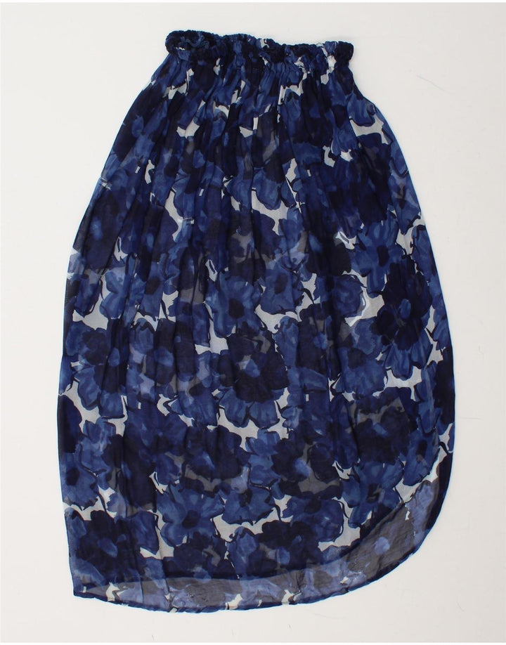 STEFANEL Womens Asymmetrical Skirt Small W26  Blue Floral Viscose Vintage Stefanel and Second-Hand Stefanel from Messina Hembry 