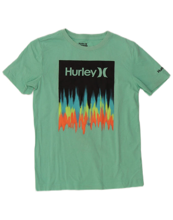 Hurley Boys Grafisk T-Shirt Top 10-11 år Medium Grøn Bomuld
