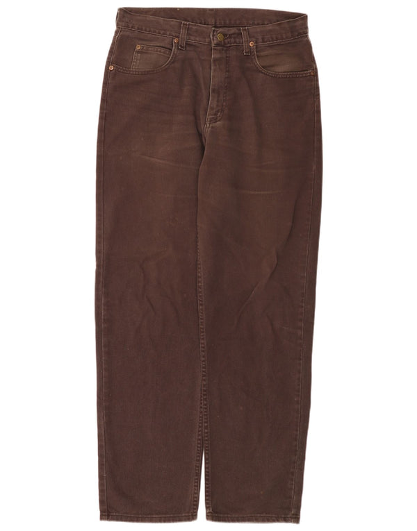 Lee Mens Kansas Straight Jeans W34 L32 Brun Bomuld