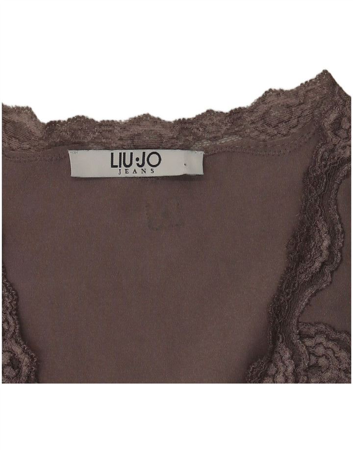 Liu Jo Dame Bluse Top UK 8 Lille Grå