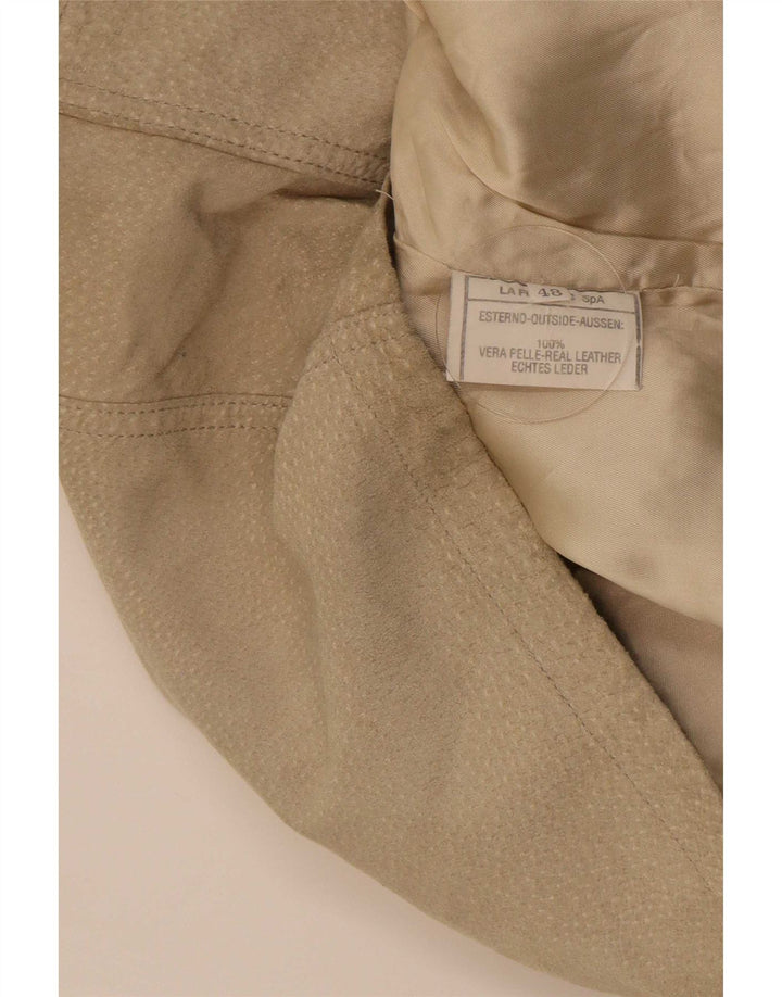 Vintage Herre ruskind Utility Gilet IT 48 Medium Beige Læder