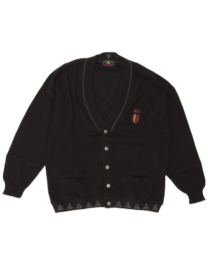 Il Granchio Herre Cardigan Sweater XL Sort Geometrisk