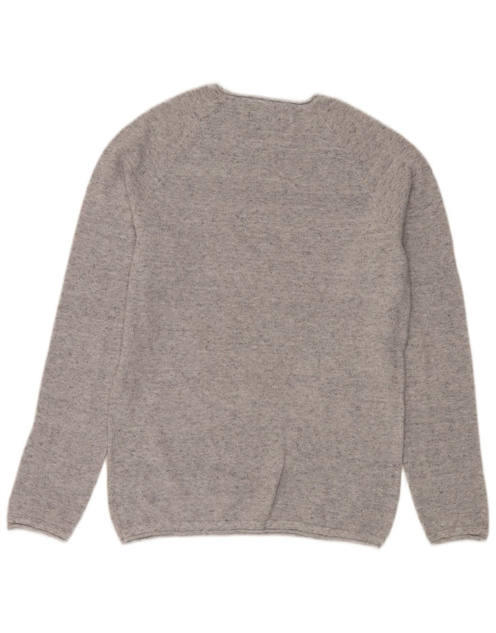 Jack & Jones herre sweater med rund hals, lille grå flækket