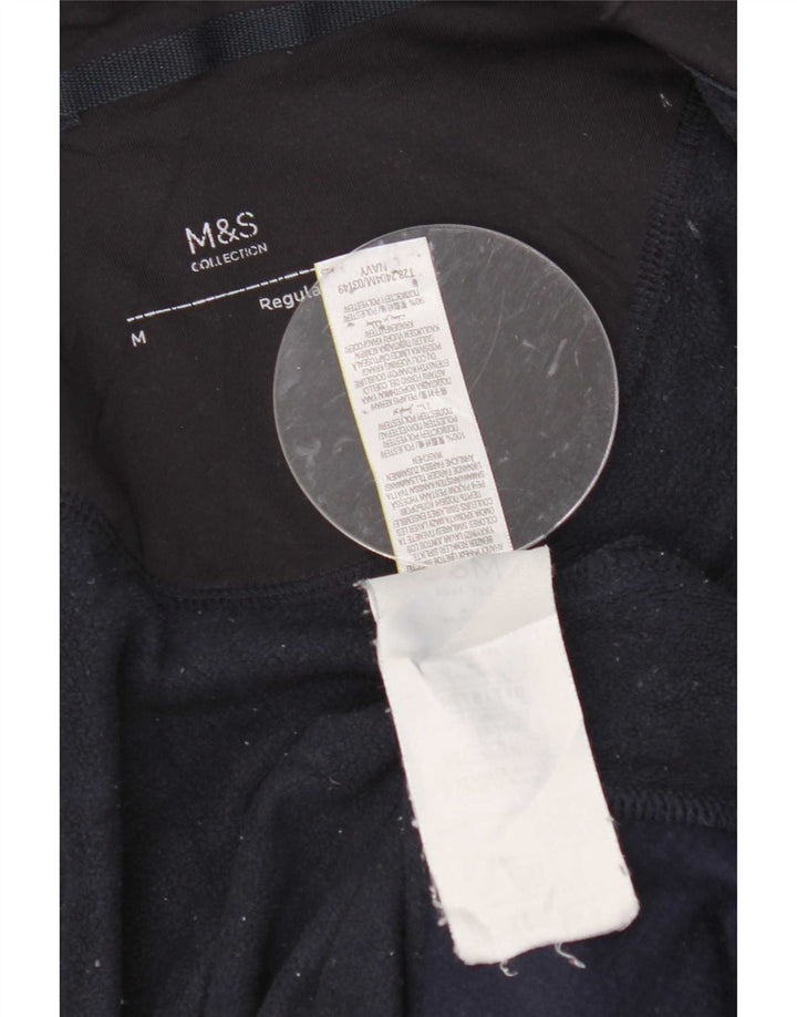 Marks & Spencer Herre Regular Fit Fleecejakke UK 38 Medium Navy Blue