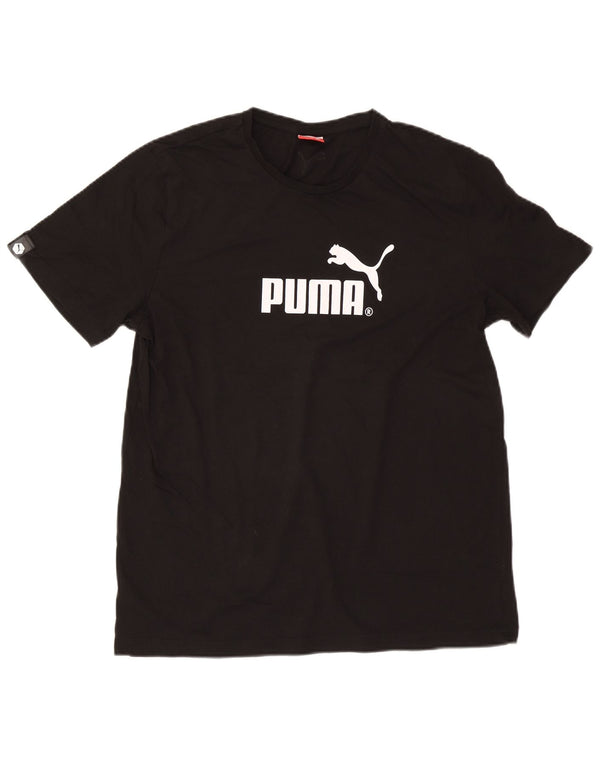 Puma Herre Grafisk T-Shirt Top Stor Sort Bomuld