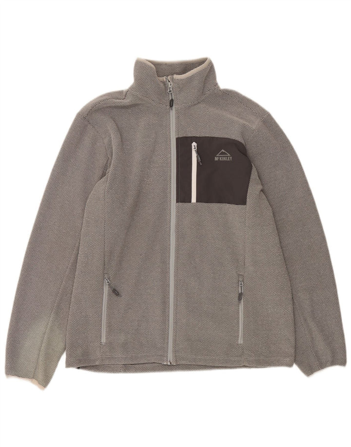 MC KINLEY Mens Tracksuit Top Jacket Large Grey Colourblock Polyester