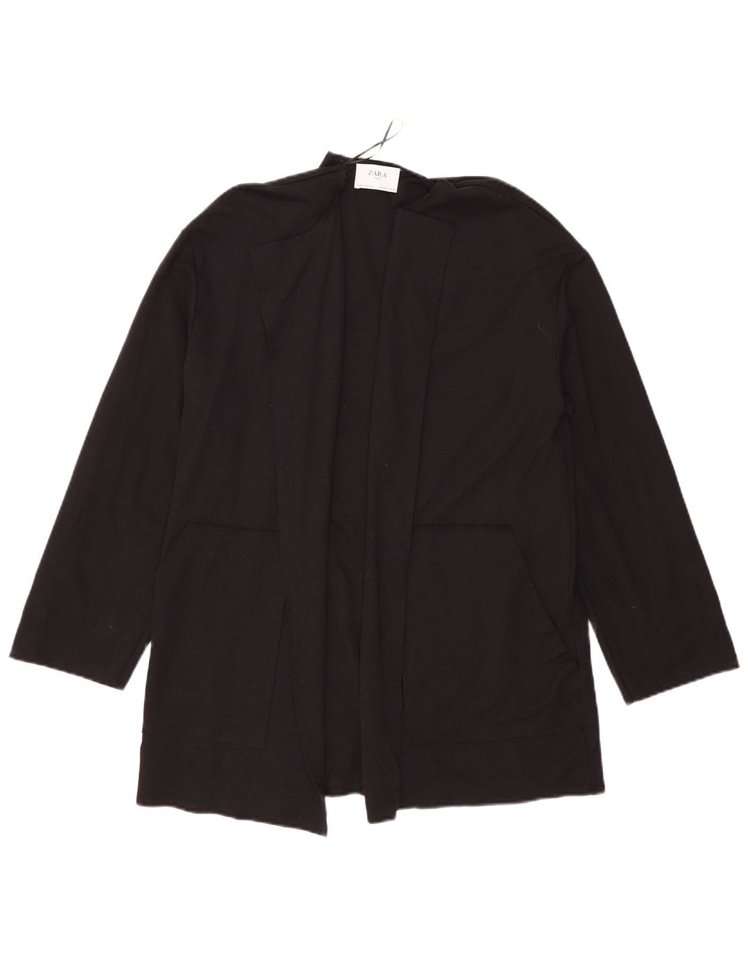 Zara Womens Longline Oversized Cardigan Top UK 10 Small Black Bomuld