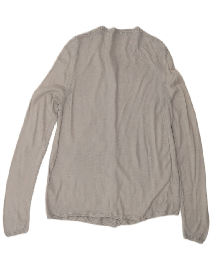Marks & Spencer Dame Cardigan Sweater UK 12 Medium Grå Akryl