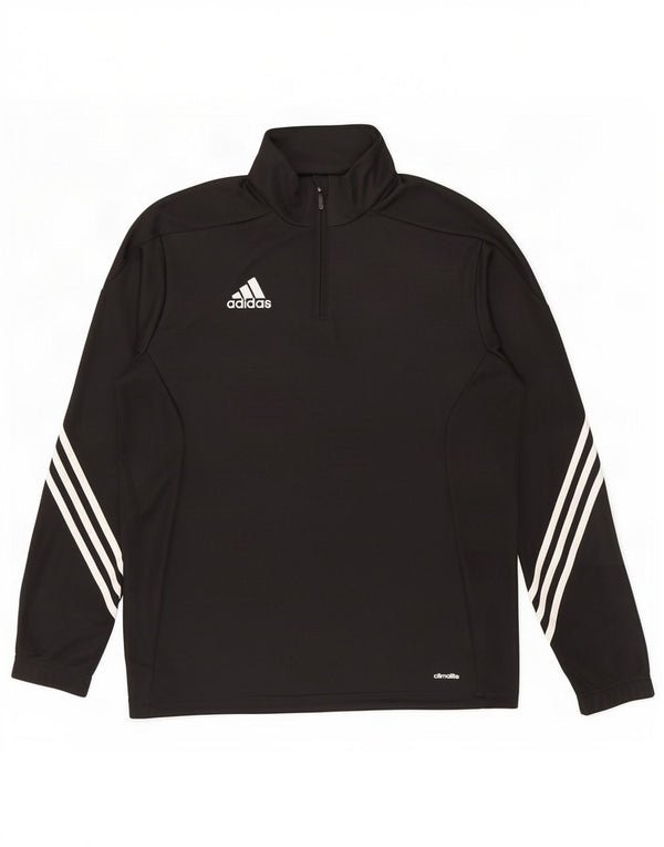 Adidas Herre Climalite Pullover med lynlås-hals Træningsdragt Top Medium Sort