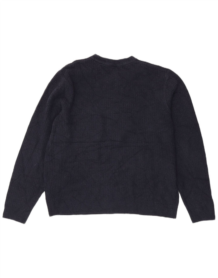 Marks & Spencer Herre sweater med rund hals, stor marineblå akryl
