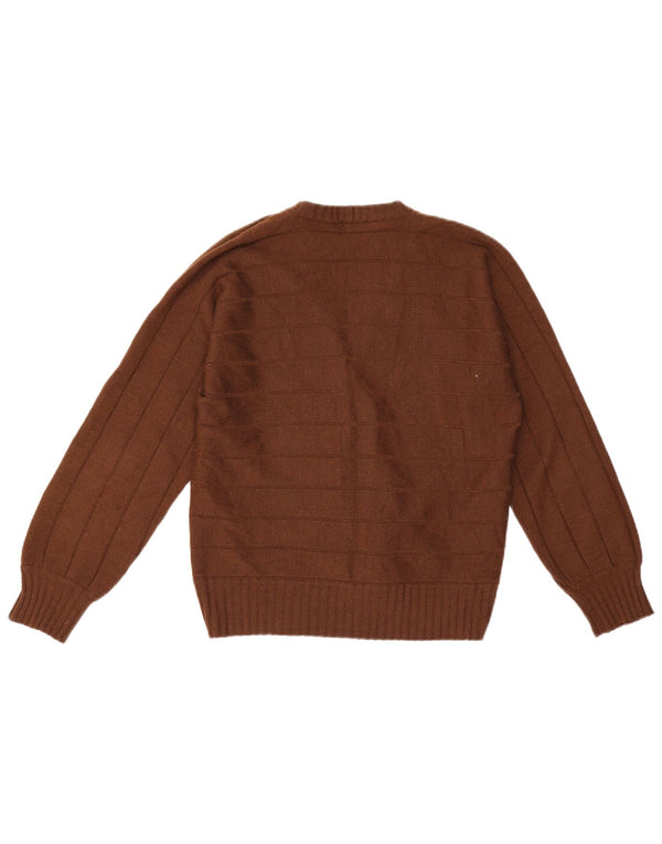 Luisa Spagnoli dame cardigan sweater UK 14 Mellem brun stribet uld