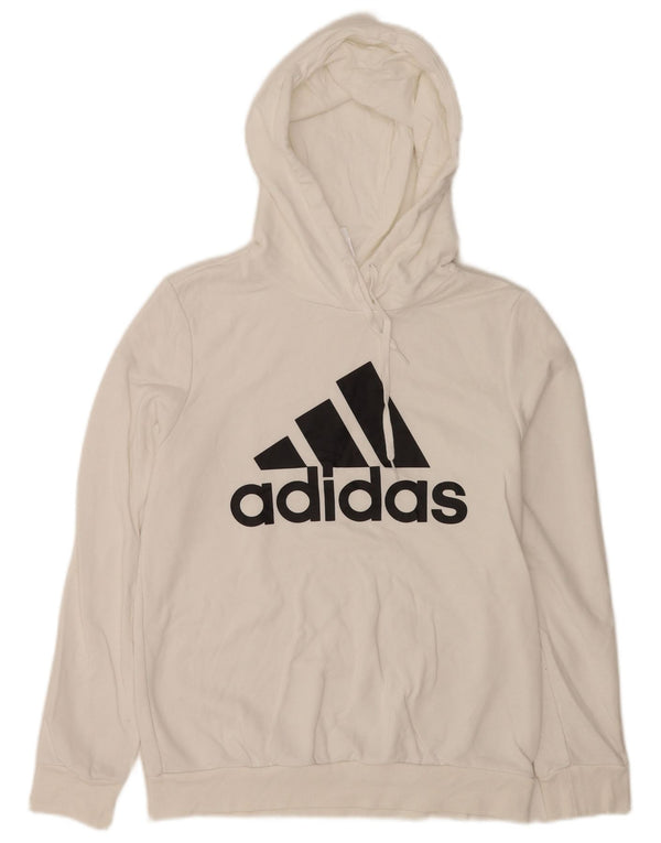 Adidas Graphic Hoodie Jumper UK 8/10 Small White Bomuld