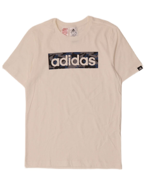 Adidas drenge grafisk t-shirt top 13-14 år hvid bomuld