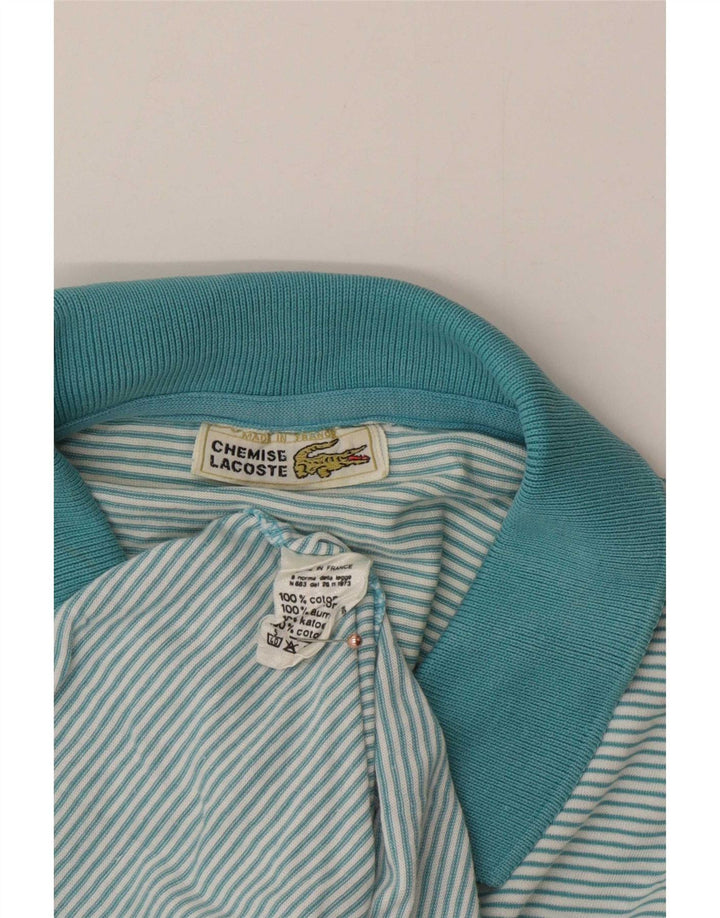 Lacoste herre poloshirt mellemblå stribet bomuld