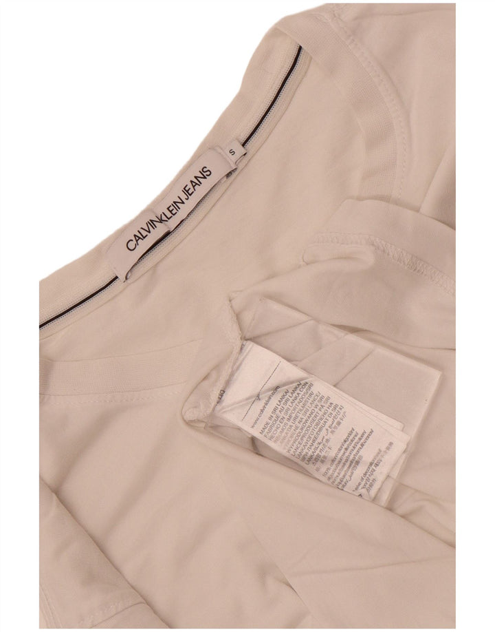 Calvin Klein Jeans Herre T-Shirt Top Lille Hvid Bomuld
