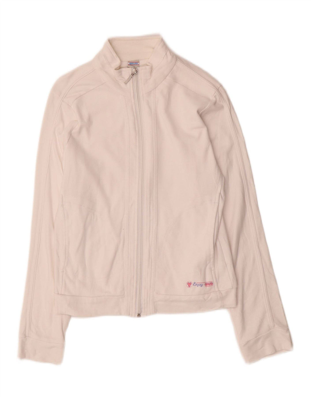 Brugi træningsdragt topjakke til kvinder UK 10 Lille hvid bomuld