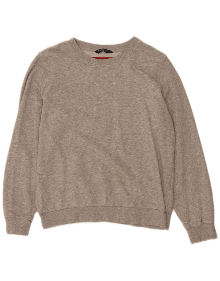 Marks & Spencer Dame Sweatshirt Jumper UK 14 Stor Grå Bomuld