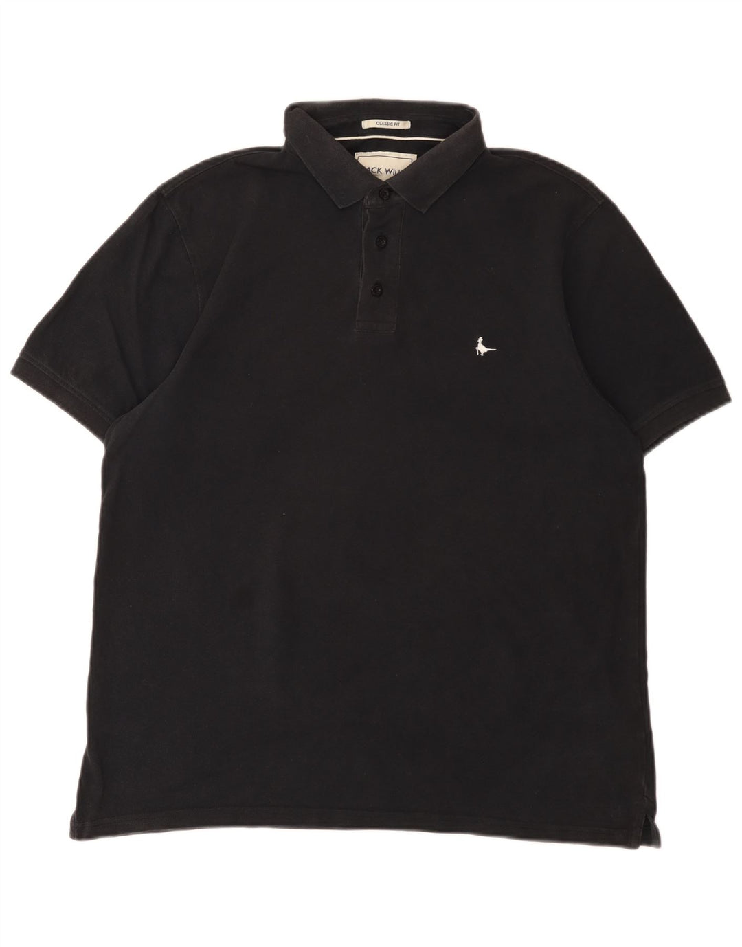 Jack Wills Herre Classic Fit Polo Shirt Stor sort bomuld